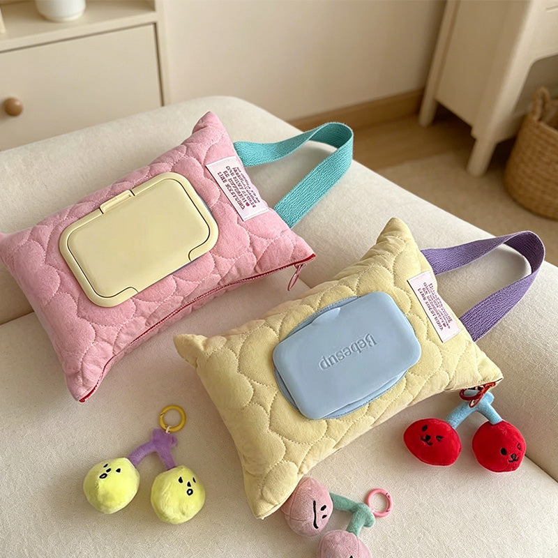 CouldNook Quilted Hanging Tissue Pouch - Stroller and Home Accent