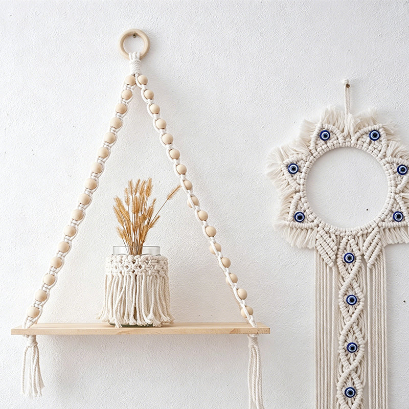 CouldNook Beaded Hanging Wall Shelf - Small Display Rack