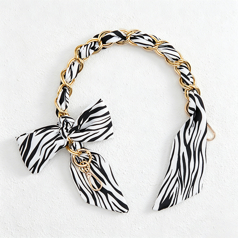 CouldNook 16.54’’ Printed Bow Chain Bag Strap - Soft Accent