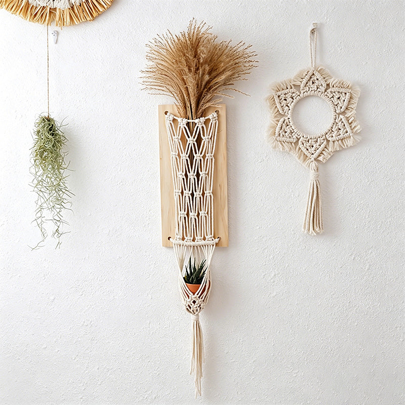 CouldNook Macrame Dried Flower Pocket - Wall Hanging Vase