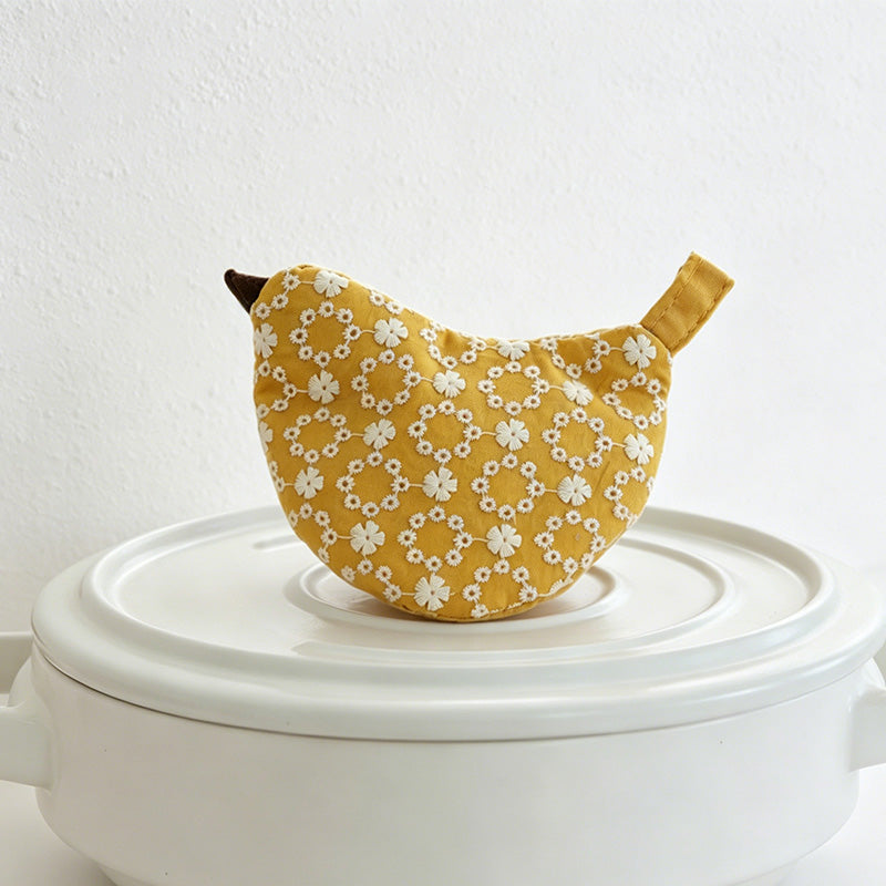 CouldNook Bird Embroidered Pot Cap - Aesthetic insulated Handle Cover