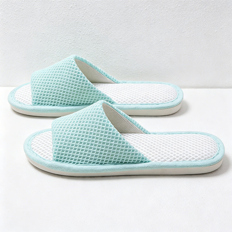 CouldNook Mesh Texture Open Toe House Slippers - Airy Indoor Accent