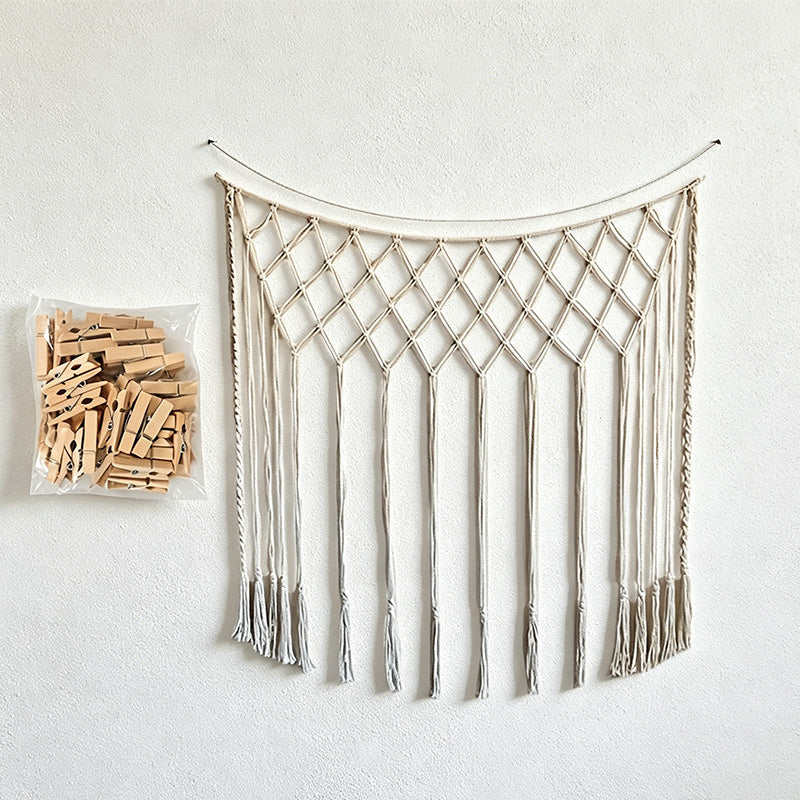 CouldNook Macrame Fringe Wall Hanging - Boho Room Accent