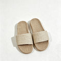 CouldNook Flax-Look Cross Strap Slide Slippers - Soft Home Accent