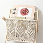 CouldNook Folding Macrame Magazine Rack - Textured Storage Stand