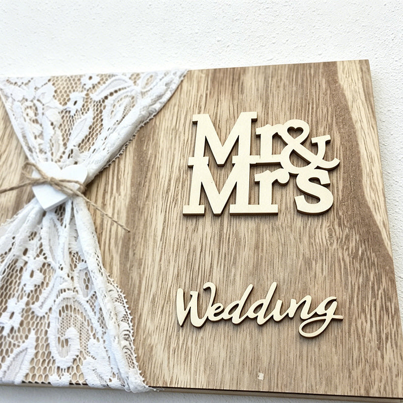 CouldNook Wedding Lace Guest Book - Wedding Guest Book with Lace Detail