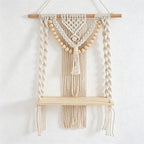 CouldNook Macrame Wooden Wall Shelf - Wall Accent Decor