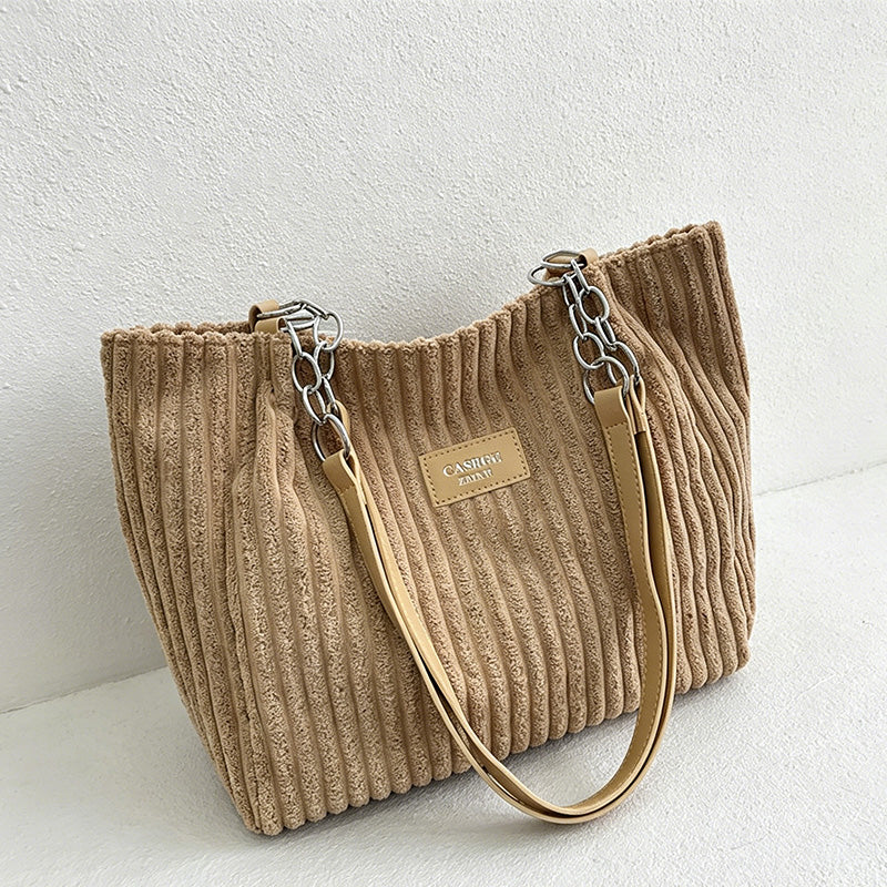 CouldNook Pleated Shoulder Tote Bag - Vanity Carry Accent