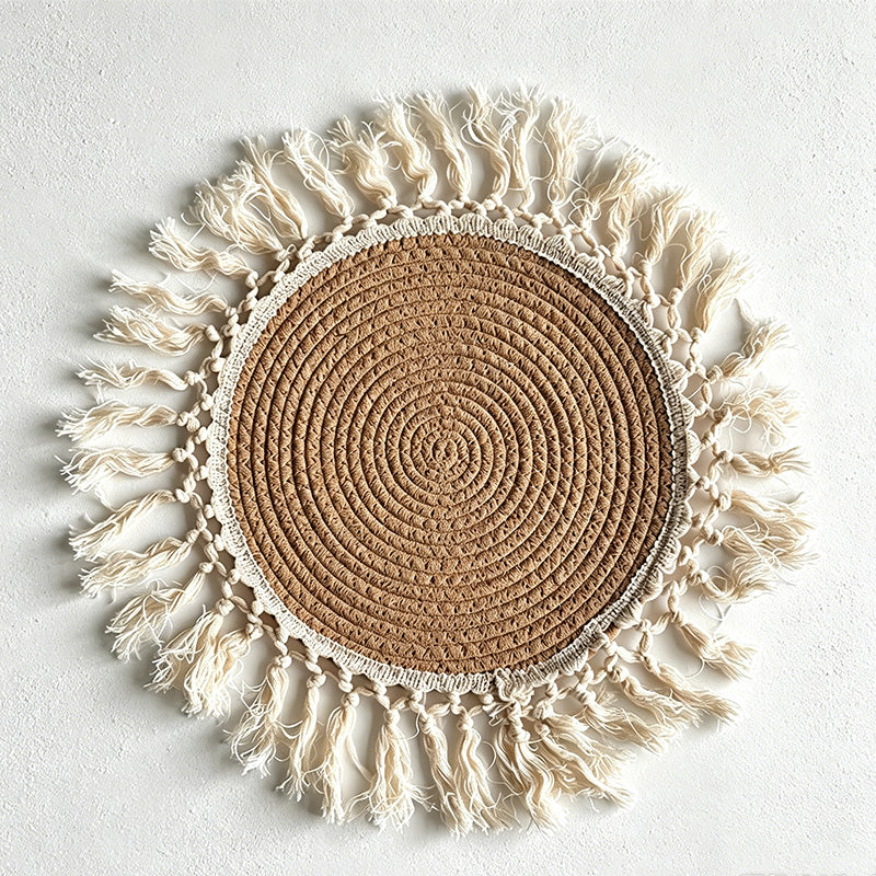 CouldNook Bohemian Tassel Mat - Aesthetic Woven Table Protector