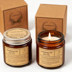 CouldNook Juniper lavender Textured Amber Glass Candle - Soft Home Detail