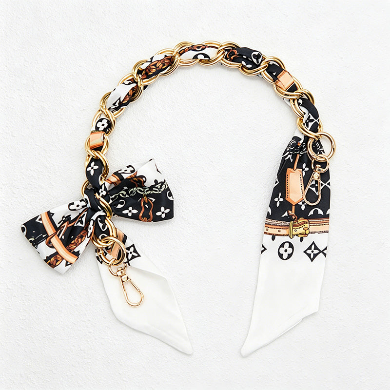 CouldNook 16.54’’ Printed Bow Chain Bag Strap - Soft Accent