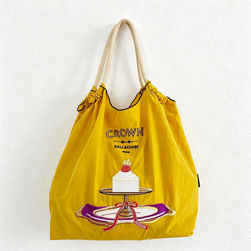 CouldNook Crown Cake Embroidery Shopping Bag - Everyday Market Accent