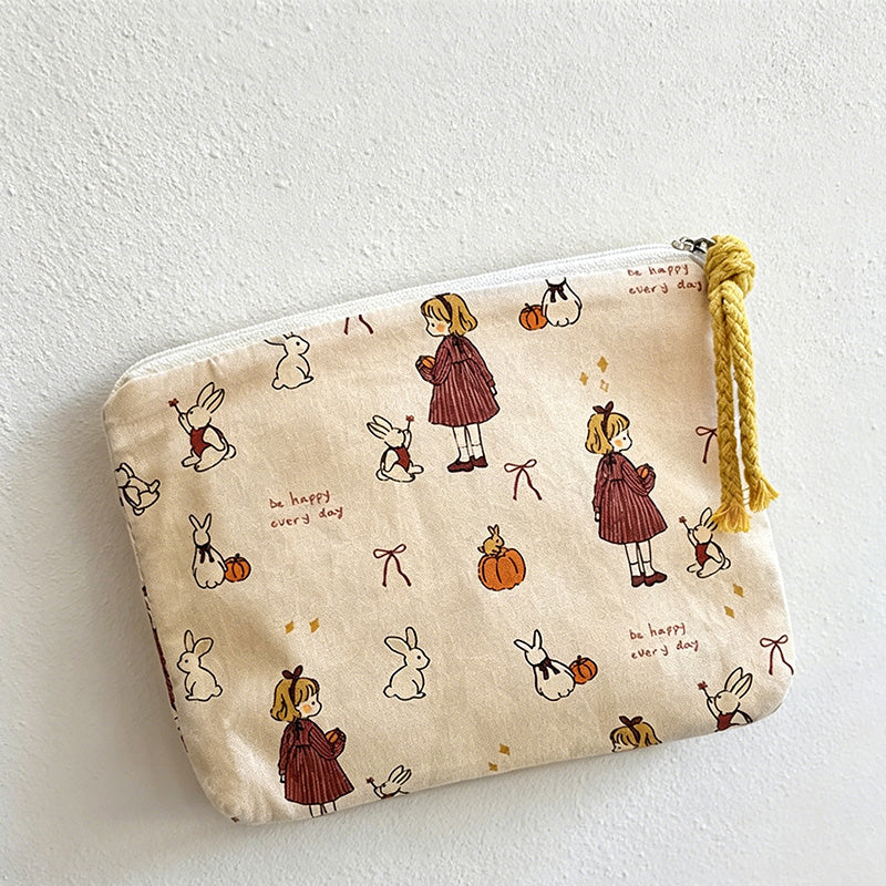 CouldNook Print Canvas Cosmetic Pouch - Small Storage Accent