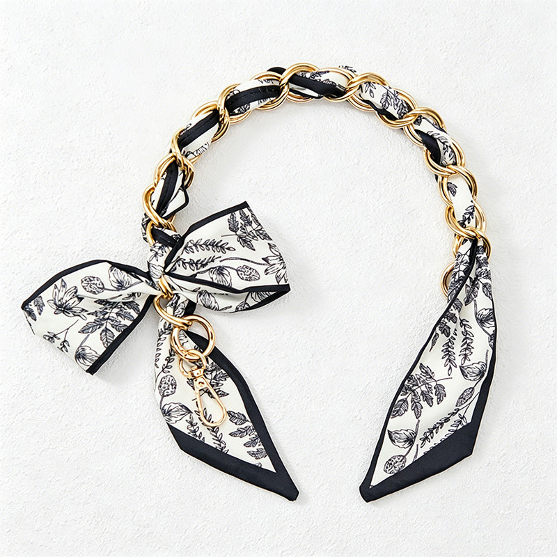 CouldNook 16.54’’ Printed Bow Chain Bag Strap - Soft Accent