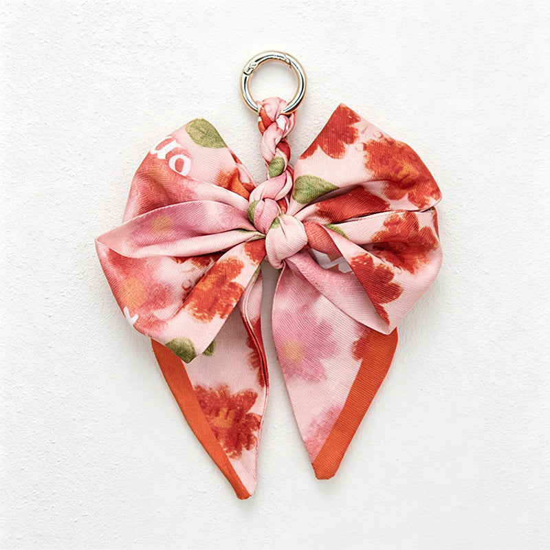 CouldNook 5.51''  Red Series Pattern Bow Bag Charm - Handle Accent