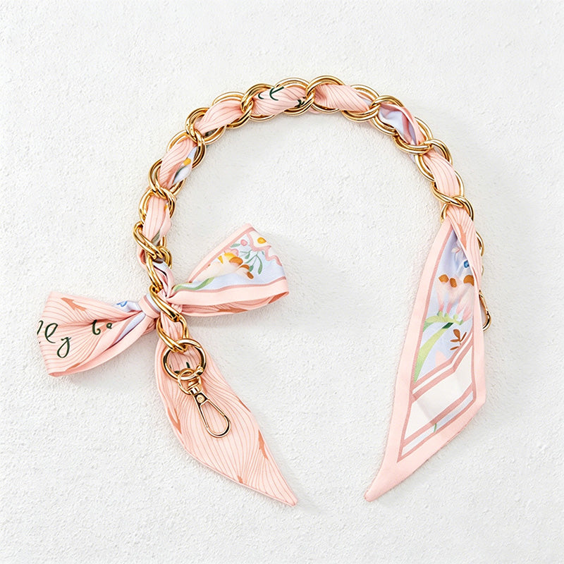 CouldNook 16.54’’ Printed Bow Chain Bag Strap - Soft Accent