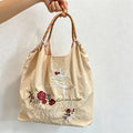 CouldNook Ballet Bunny Rose Embroidery Tote Bag - Everyday Market Accent