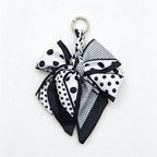 CouldNook 5.51''  Black Series Pattern Bow Bag Charm - Handle Accent