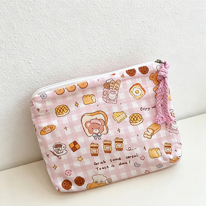 CouldNook Canvas Cosmetic Pouch Mini Zipper Makeup Coin Storage Bag - Small Storage Accent