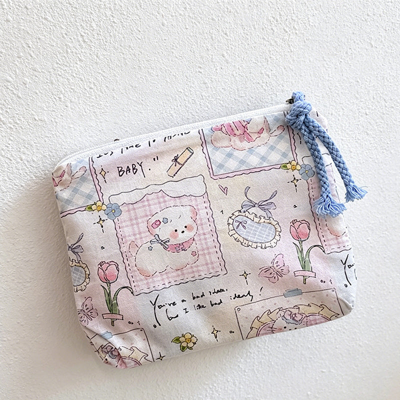 CouldNook Print Canvas Cosmetic Pouch - Small Storage Accent