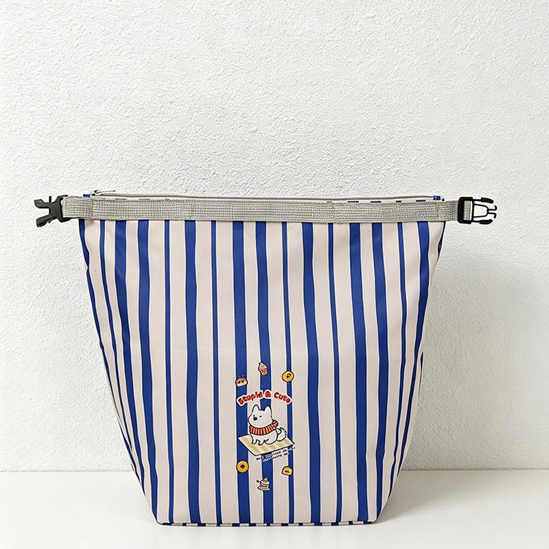 CouldNook Striped Drawstring Lunch Storage Bag - Meal Carry Accent