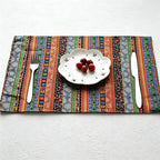 CouldNook Double-Layer Ethnic Placemat - Aesthetic Linen-Cotton Mat