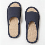 CouldNook Soft Padded Linen-Look House Slippers - Calm Indoor Accent