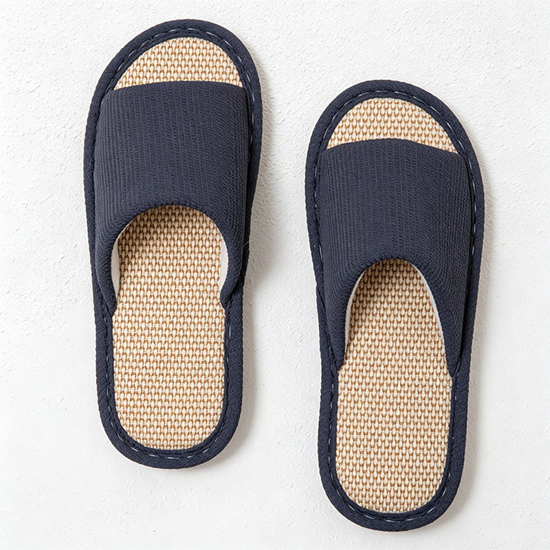 CouldNook Soft Padded Linen-Look House Slippers - Calm Indoor Accent