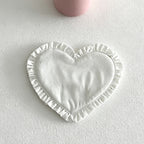 CouldNook Lace Heart Plaid Coaster - Aesthetic Fabric Accessory Mat