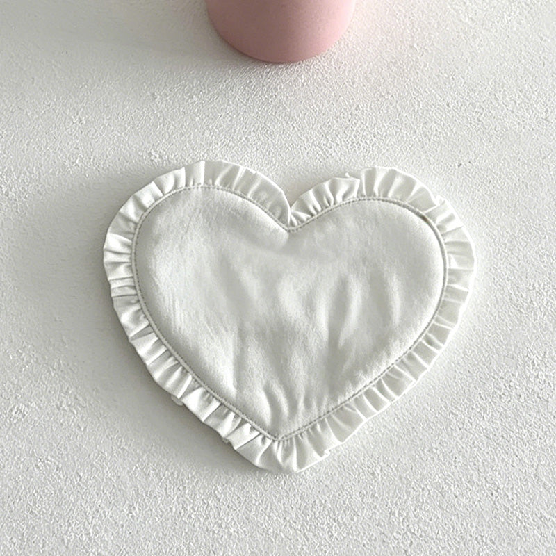 CouldNook Lace Heart Plaid Coaster - Aesthetic Fabric Accessory Mat
