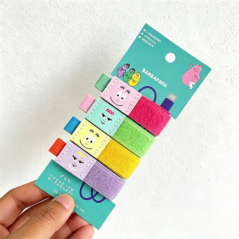CouldNook Cartoon Flower Cable Holder Straps - Reusable Velcro Cord Organizer