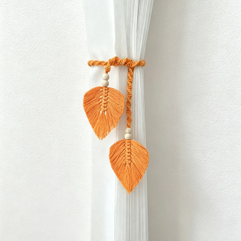 CouldNook Leaf Macrame Curtain Tieback - Soft Window Accent