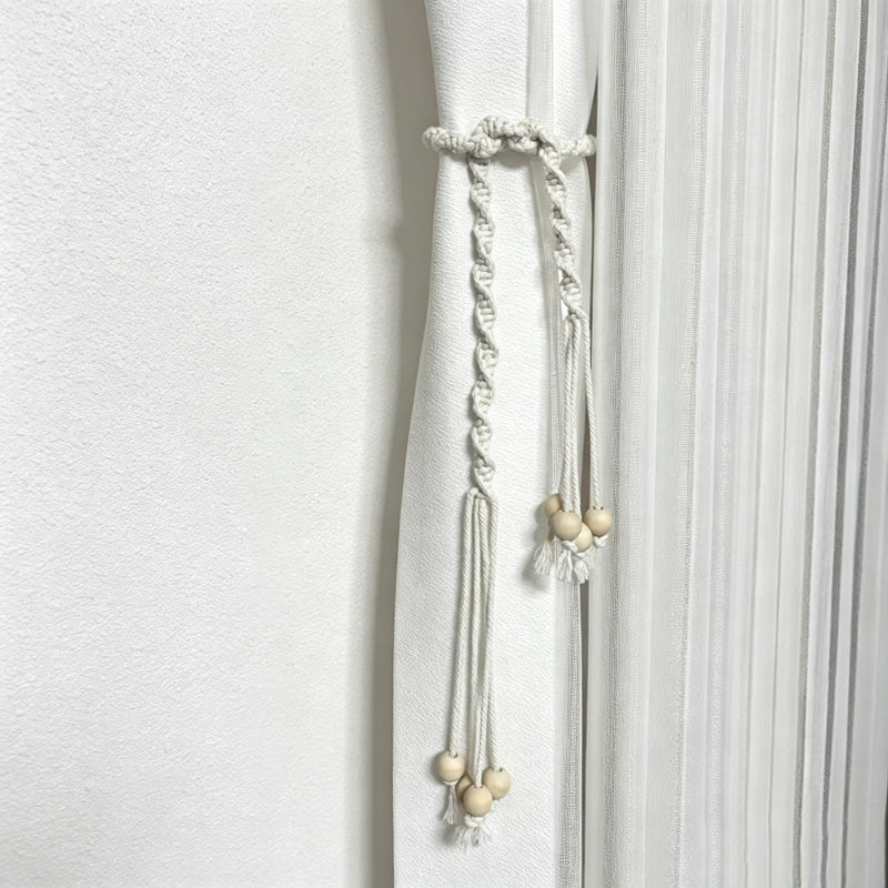 CouldNook Long Macrame Curtain Tieback - Window Drapery Accent
