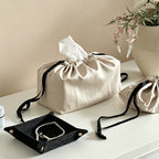 CouldNook Satin Tassel Tissue Box - Aesthetic Luxe Storage Bag