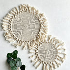 CouldNook Bohemian Tassel Mat - Aesthetic Woven Table Protector