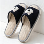 CouldNook Soft Animal Applique Open Toe House Slippers - Warm Home Accent