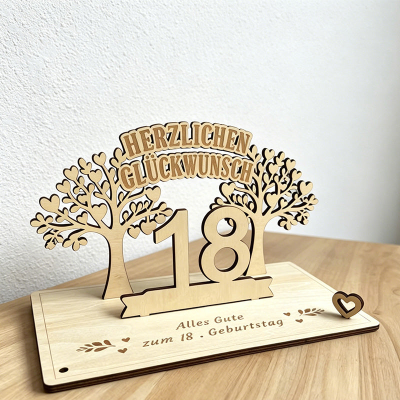 CouldNook Wooden Number Tree Table Sign - Engraved Party Decor