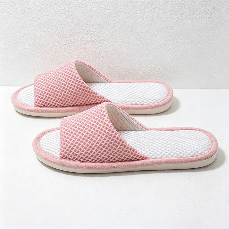 CouldNook Mesh Texture Open Toe House Slippers - Airy Indoor Accent