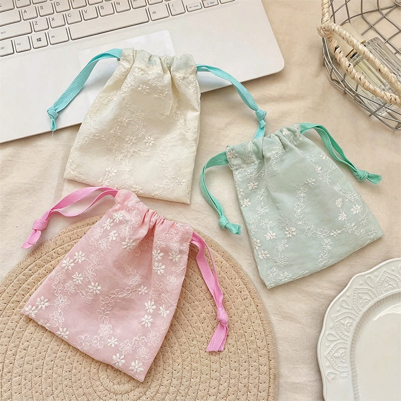 CouldNook Floral Sheer Drawstring Gift Pouch - Vanity Accent