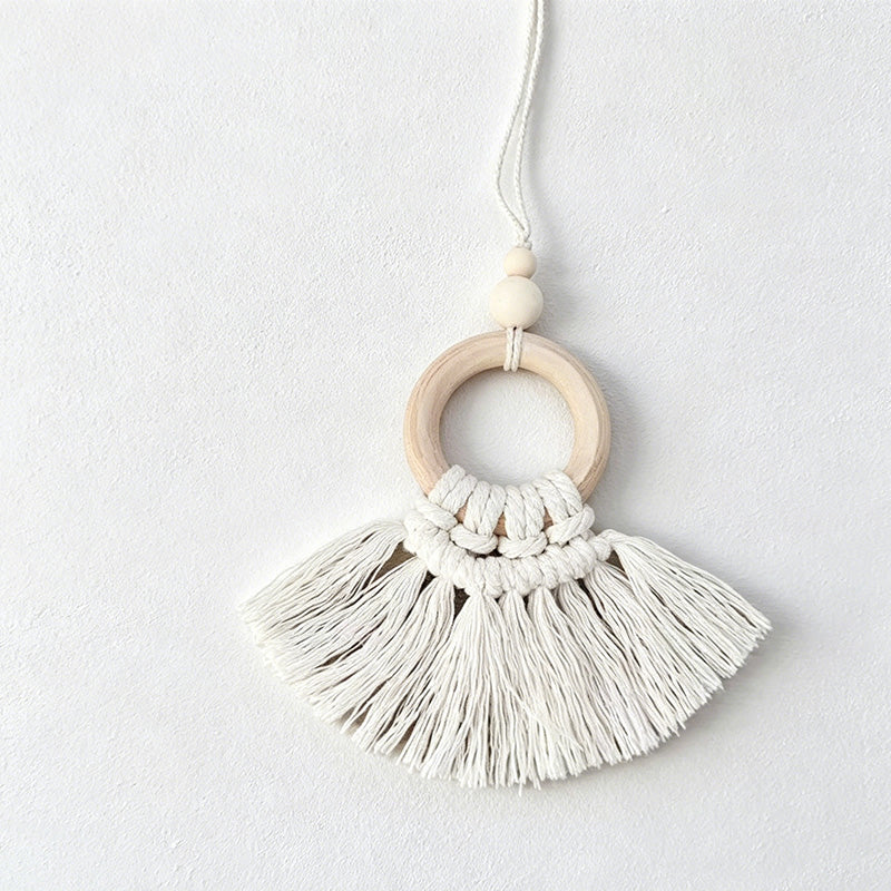 CouldNook Macrame Ring Tassel Ornament - Car and Room Accent
