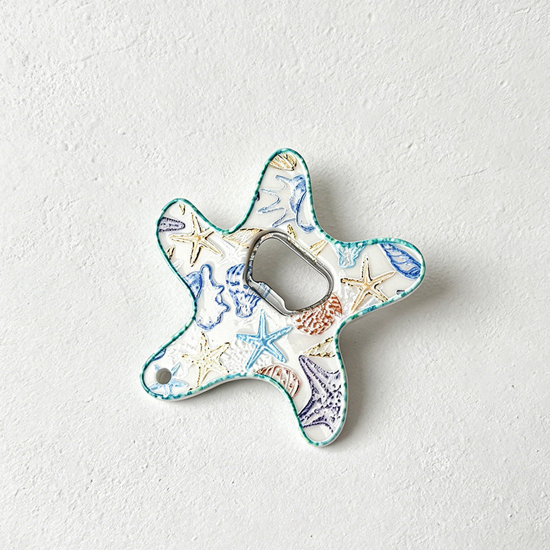 CouldNook Starfish 2-in-1 Fridge Magnet Bottle Opener - Coastal Decor Beer Cap Opener