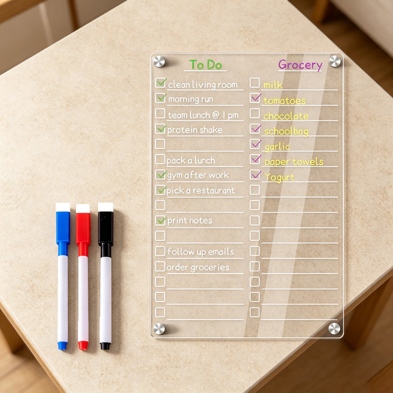 CouldNook Acrylic Weekly Checklist Board - Home Planning Organizer