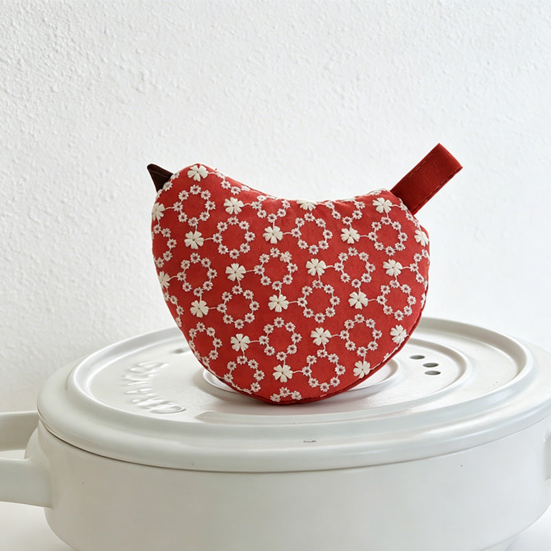CouldNook Bird Embroidered Pot Cap - Aesthetic insulated Handle Cover