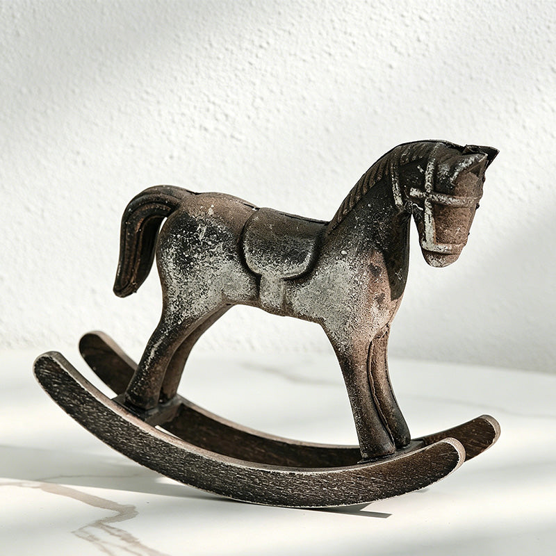 CouldNook Vintage Distressed Wooden - Rocking Horse Decor Ornament