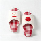 CouldNook Checked Apple Motif Home Slippers - Cozy Corner Accent