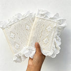 CouldNook Ruffled Lace Fabric Journal Cover - Desk and Planner Notebook