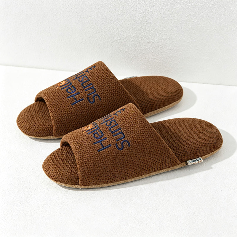 CouldNook Open Toe Smooth Home Slippers - Gentle Display Piece