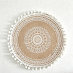 CouldNook Jute Ball Edge Woven Placemat - Aesthetic Rustic Table Mat