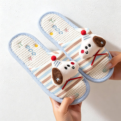 CouldNook Bear Face Open Toe Slippers - Friendly Indoor Accent