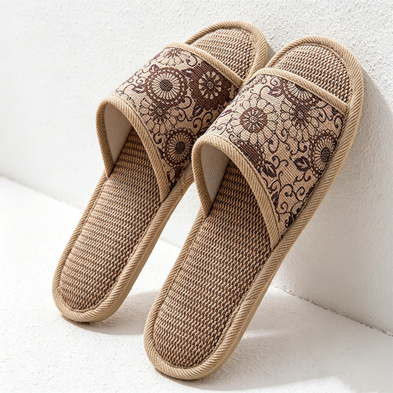 CouldNook Textured Floral Closed Toe House Slippers - Bedroom Comfort Accent
